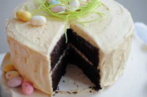 Inside Malted Chocolate Easter Cake